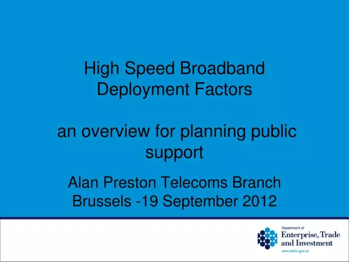 high speed broadband deployment factors an overview for planning public support
