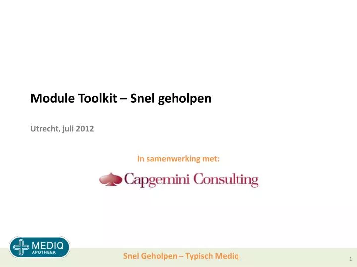 module toolkit snel geholpen utrecht juli 2012