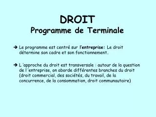 droit programme de terminale