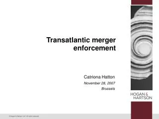 Transatlantic merger enforcement