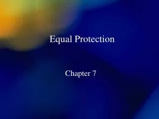 Equal Protection