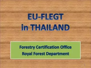 EU-FLEGT in THAILAND