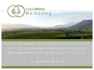 We see it as essential to govern our own destiny within the table grape industry. OUR POSITIONING