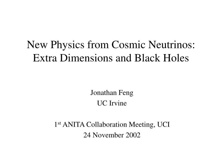 new physics from cosmic neutrinos extra dimensions and black holes