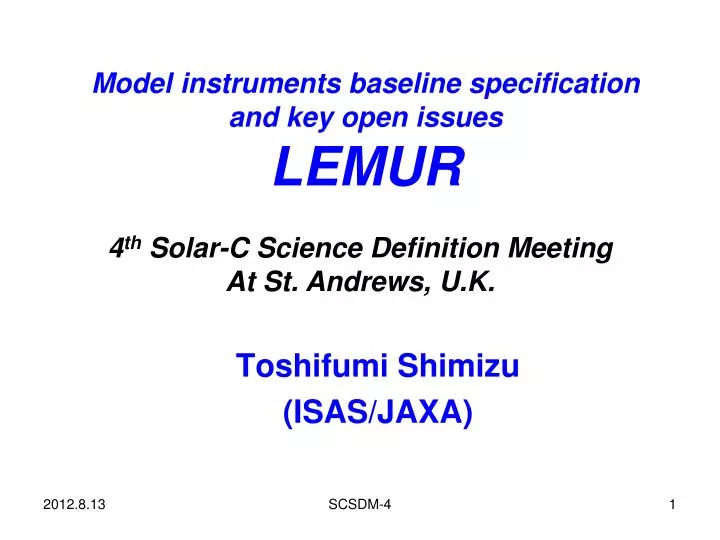model instruments baseline specification and key open issues lemur