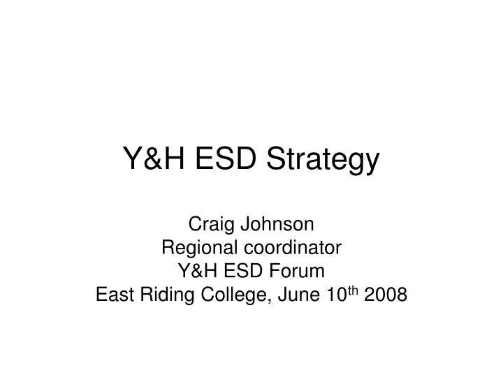 y h esd strategy