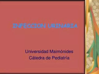 infeccion urinaria