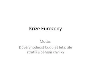 krize eurozony
