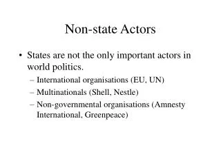 Non-state Actors