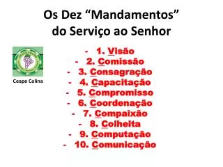os dez mandamentos do servi o ao senhor