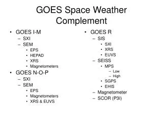 GOES Space Weather Complement