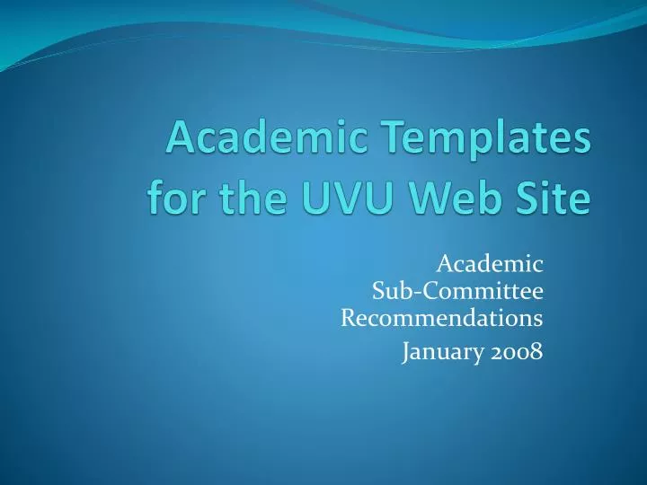 academic templates for the uvu web site