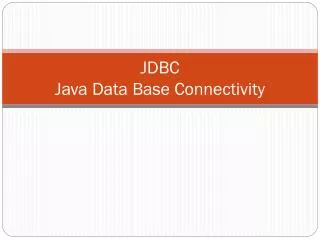 jdbc java data base connectivity