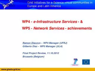 WP4 - e-Infrastructure Services - &amp; WP5 - Network Services - achievements