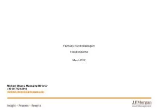 Fantasy Fund Manager: Fixed Income