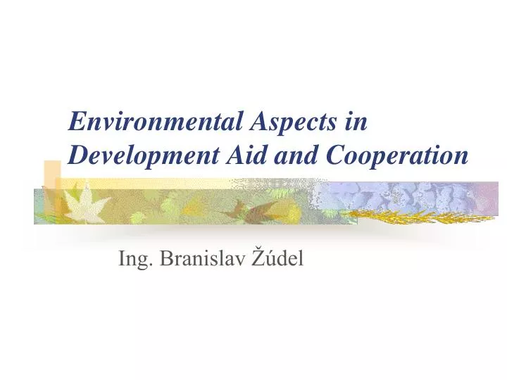 environmental aspects in development aid and cooperation