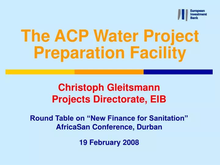 the acp water project preparation facility