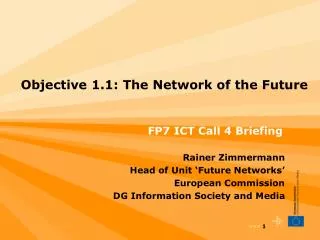 Objective 1.1: The Network of the Future