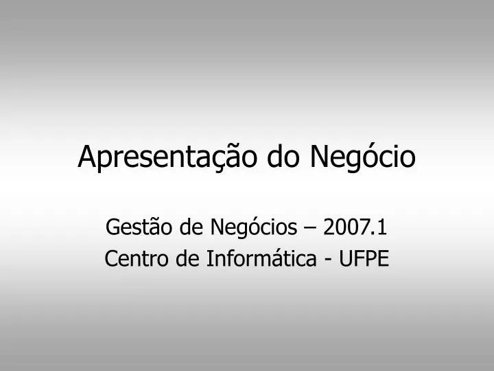 apresenta o do neg cio