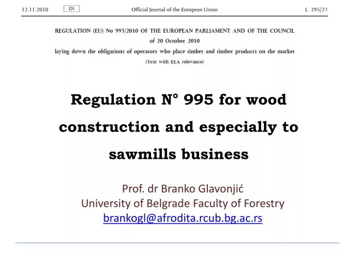 prof dr branko glavonji university of belgrade faculty of forestry brankogl@afrodita rcub bg ac rs