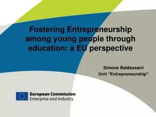 Fostering Entrepreneurship among young people through education: a EU perspective