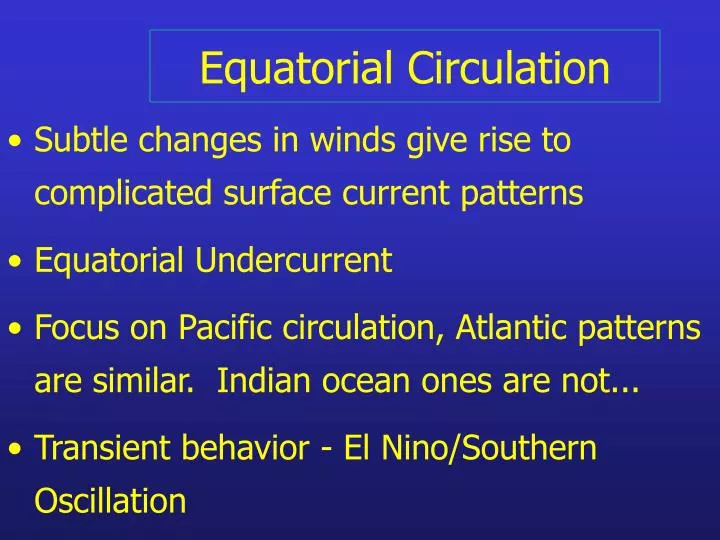 equatorial circulation