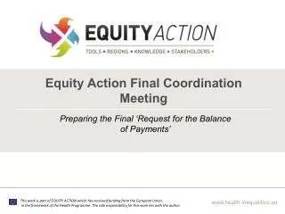 Equity Action Final Coordination Meeting