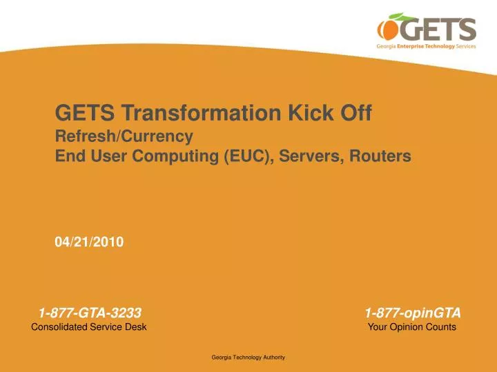 gets transformation kick off refresh currency end user computing euc servers routers