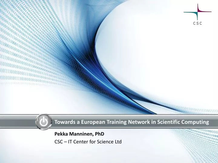 towards a european training network in scientific computing