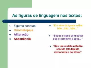 as figuras de linguagem nos textos
