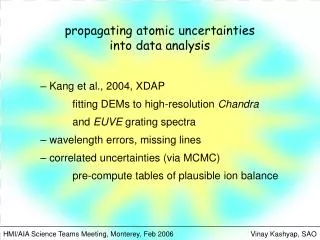 propagating atomic uncertainties into data analysis