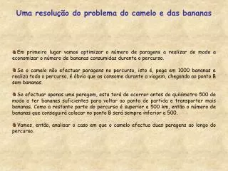 uma resolu o do problema do camelo e das bananas