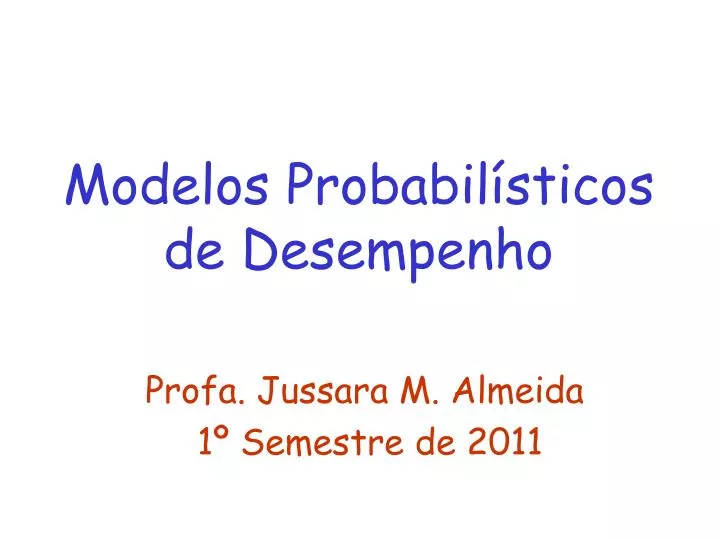 modelos probabil sticos de desempenho