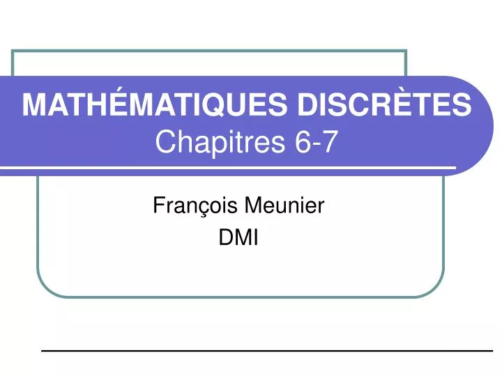 math matiques discr tes chapitres 6 7