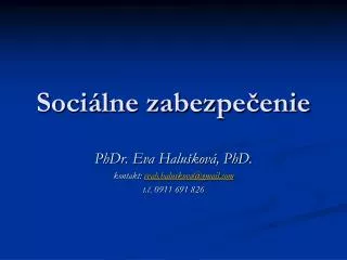 soci lne zabezpe enie