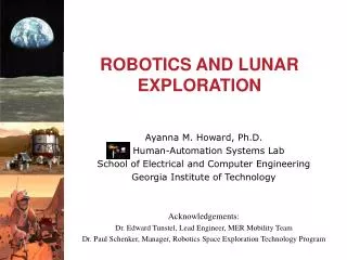 ROBOTICS AND LUNAR EXPLORATION