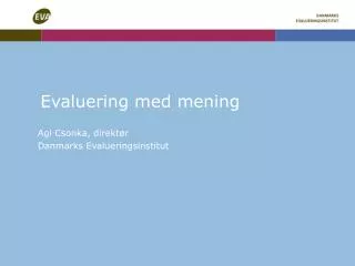 evaluering med mening