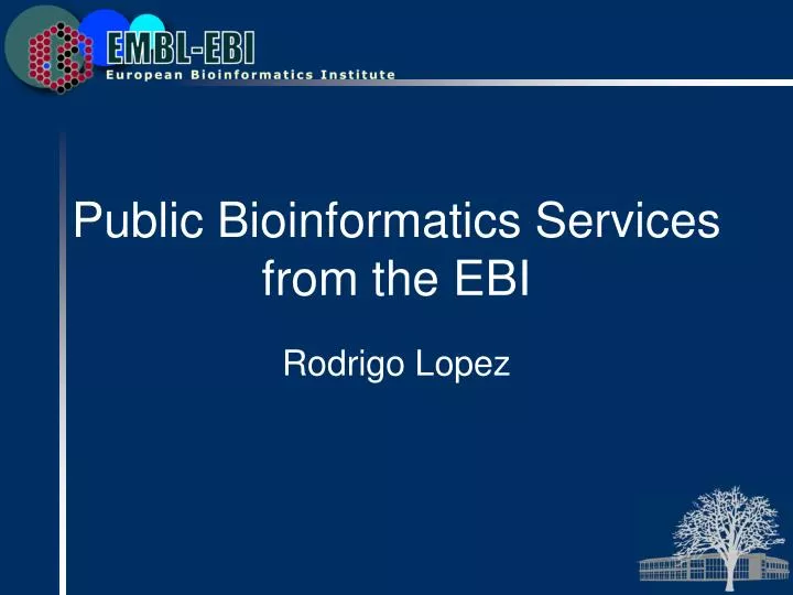 public bioinformatics services from the ebi