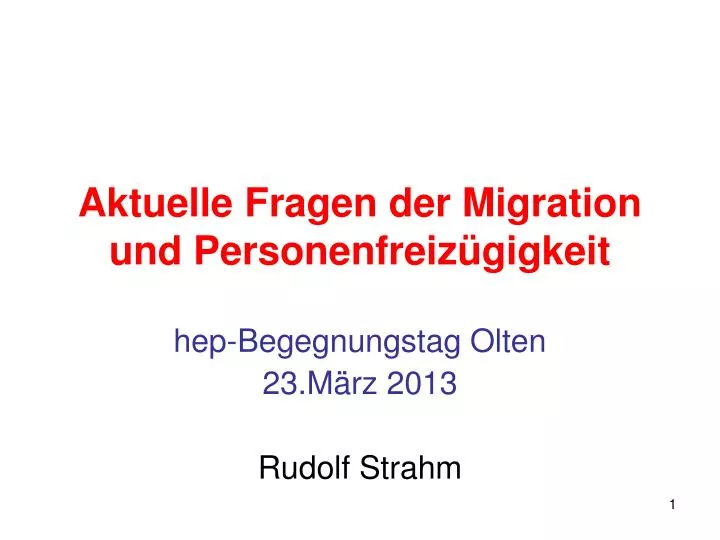 aktuelle fragen der migration und personenfreiz gigkeit
