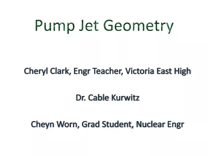 pump jet geometry