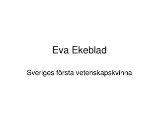 eva ekeblad