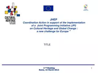 JHEP Coordination Action in support of the implementation