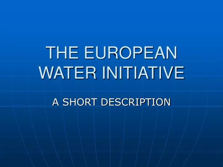 the european water initiative