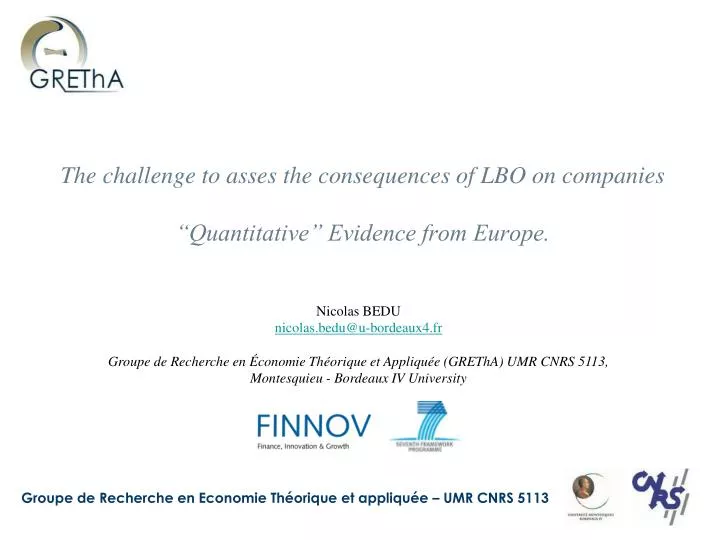 the challenge to asses the consequences of lbo on companies quantitative evidence from europe