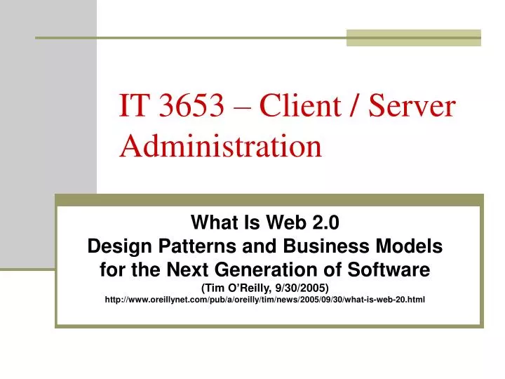 it 3653 client server administration