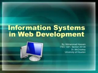 Information Systems in Web Development