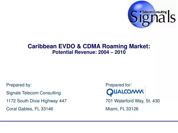 caribbean evdo cdma roaming market potential revenue 2004 2010