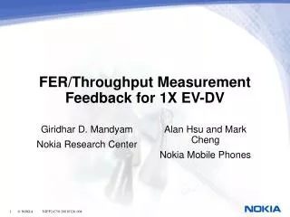 FER/Throughput Measurement Feedback for 1X EV-DV