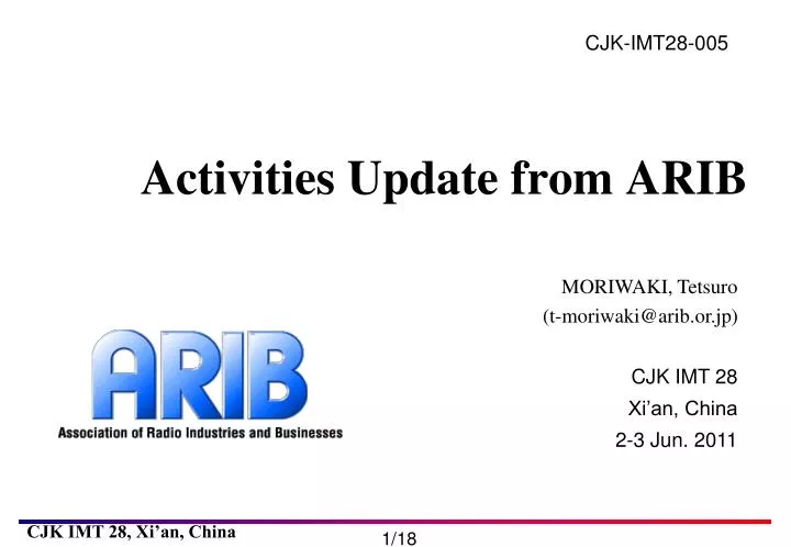 activities update from arib