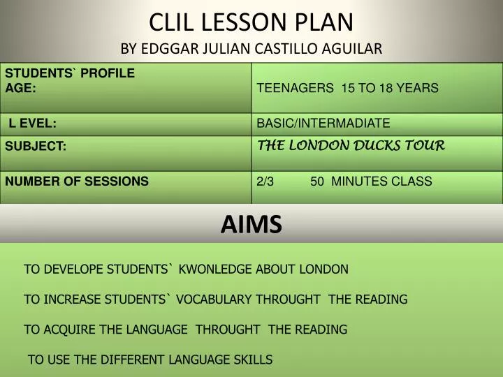 clil lesson plan by edggar julian castillo aguilar